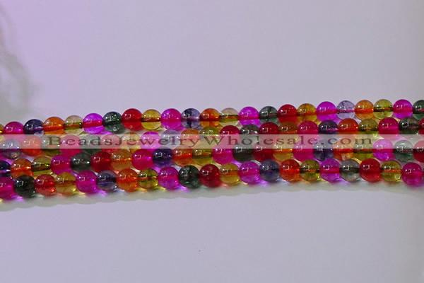 CKQ391 15.5 inches 6mm round dyed crackle quartz beads