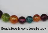 CKQ49 15.5 inches 6mm - 14mm round dyed crackle quartz beads