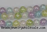 CKQ62 15.5 inches 8mm round AB-color dyed crackle quartz beads