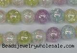 CKQ63 15.5 inches 10mm round AB-color dyed crackle quartz beads