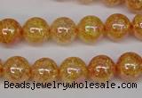 CKQ92 15.5 inches 8mm round AB-color dyed crackle quartz beads