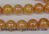 CKQ93 15.5 inches 10mm round AB-color dyed crackle quartz beads