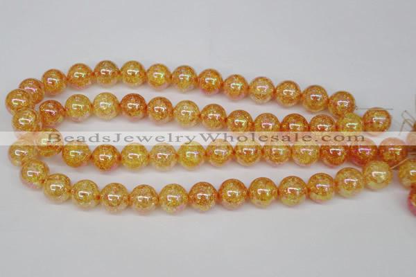 CKQ93 15.5 inches 10mm round AB-color dyed crackle quartz beads