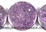 CKU06 15 inches 30mm coin purple kunzite beads wholesale