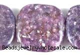 CKU09 15 inches 20*20mm square purple kunzite beads wholesale