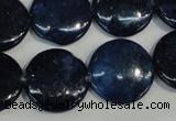 CKU138 15.5 inches 20mm flat round dyed kunzite beads wholesale