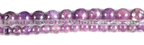 CKU15 15 inches 4mm & 6mm round purple kunzite beads wholesale