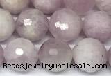 CKU347 15 inches 8mm faceted round kunzite beads