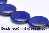 CLA20 coin 20mm deep blue dyed lapis lazuli gemstone beads