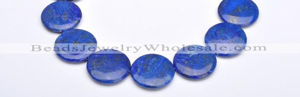 CLA21 coin deep blue dyed lapis lazuli 25mm gemstone beads