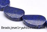 CLA31 19*25mm twisted oval deep blue dyed lapis lazuli beads