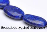 CLA36 flat oval deep blue dyed lapis lazuli 15*25mm beads