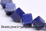 CLA40 oblique-drilled cubic 10*10*10mm dyed lapis lazuli beads