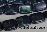 CLA428 15.5 inches 12*16mm rectangle synthetic lapis lazuli beads