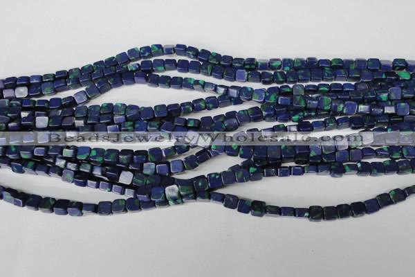 CLA445 15.5 inches 6*6mm square synthetic lapis lazuli beads