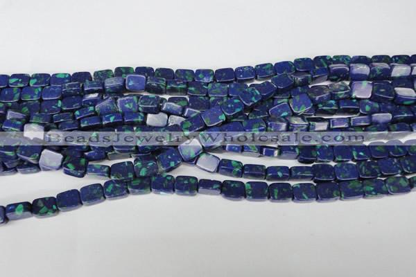 CLA453 15.5 inches 8*10mm rectangle synthetic lapis lazuli beads