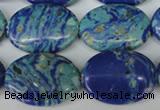 CLA465 15.5 inches 18*25mm oval synthetic lapis lazuli beads