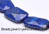 CLA47 Faceted rectangle 20*30mm deep blue dyed lapis lazuli bead