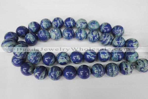 CLA475 15.5 inches 20mm round synthetic lapis lazuli beads