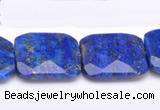 CLA49 Faceted square 25*25mm deep blue dyed lapis lazuli beads