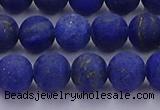 CLA72 15.5 inches 8mm round matte lapis lazuli beads wholesale