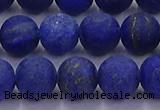 CLA73 15.5 inches 10mm round matte lapis lazuli beads wholesale