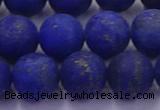 CLA74 15.5 inches 12mm round matte lapis lazuli beads wholesale