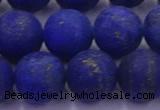 CLA75 15.5 inches 14mm round matte lapis lazuli beads wholesale