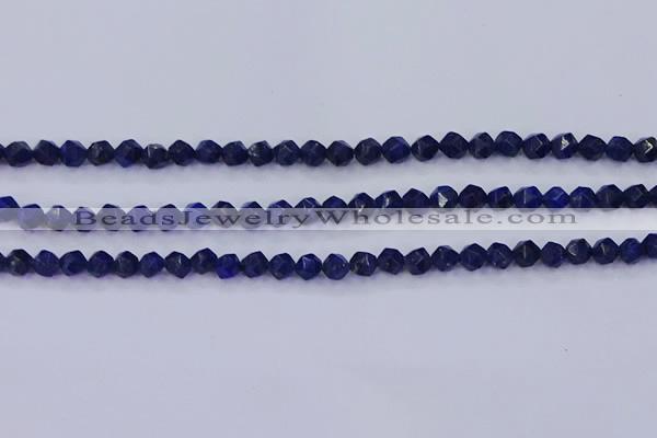 CLA81 15.5 inches 6mm faceted nuggets dyed lapis lazuli beads