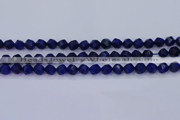 CLA82 15.5 inches 8mm faceted nuggets dyed lapis lazuli beads