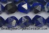 CLA87 15.5 inches 8mm faceted nuggets dyed lapis lazuli beads