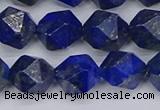 CLA88 15.5 inches 10mm faceted nuggets dyed lapis lazuli beads