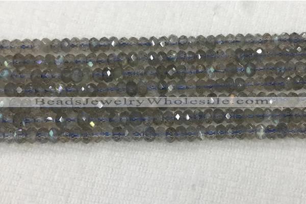 CLB1020 15.5 inches 2*4mm faceted rondelle labradorite gemstone beads