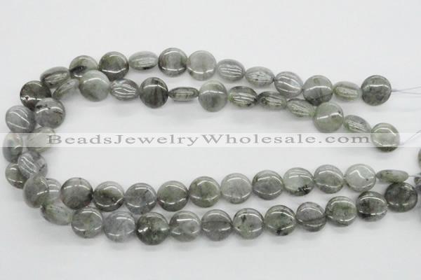 CLB106 15.5 inches 14mm flat round labradorite gemstone beads wholesale