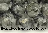 CLB1132 15 inches 10mm faceted round black labradorite beads