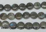 CLB148 15.5 inches 8mm flat round labradorite gemstone beads