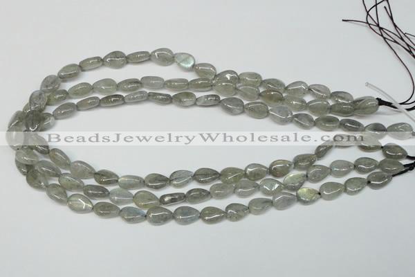 CLB156 15.5 inches 8*12mm flat teardrop labradorite gemstone beads