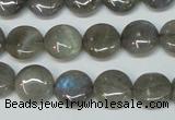 CLB169 15.5 inches 14mm flat round labradorite gemstone beads