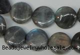 CLB171 15.5 inches 18mm flat round labradorite gemstone beads