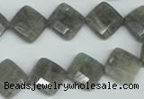 CLB181 15.5 inches 12*12mm faceted diamond labradorite beads