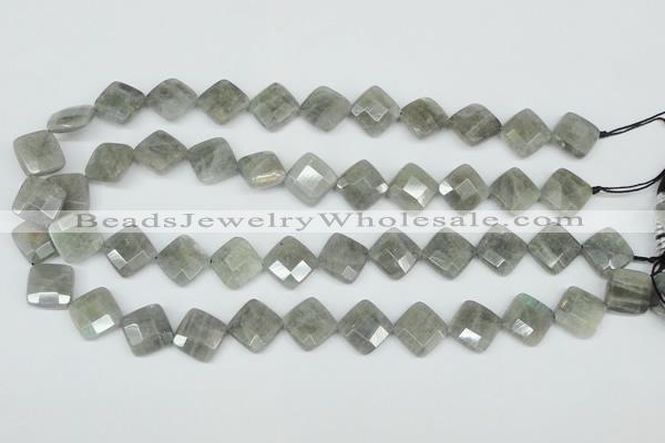 CLB181 15.5 inches 12*12mm faceted diamond labradorite beads