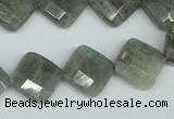 CLB182 15.5 inches 14*14mm faceted diamond labradorite beads