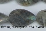 CLB186 15.5 inches 20*30mm faceted flat teardrop labradorite beads