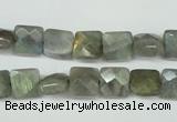 CLB198 15.5 inches 8*8mm faceted square labradorite beads