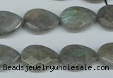 CLB210 15.5 inches 15*20mm faceted flat teardrop labradorite beads