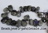 CLB224 Top drilled 25*30mm - 28*40mm faceted nuggets labradorite beads