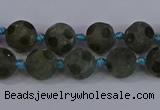 CLB230 15.5 inches 10mm faceted round matte labradorite beads