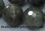 CLB26 15.5 inches 18mm faceted round labradorite gemstone beads