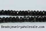 CLB302 15.5 inches 3*6mm faceted rondelle black labradorite beads