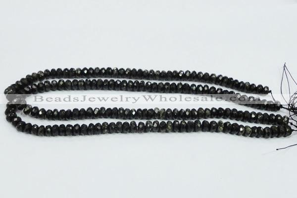 CLB302 15.5 inches 3*6mm faceted rondelle black labradorite beads